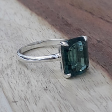 Teal Sapphire Ring-925 Solid Silver Ring-Mother's Day gift-birthday Gift For Her
