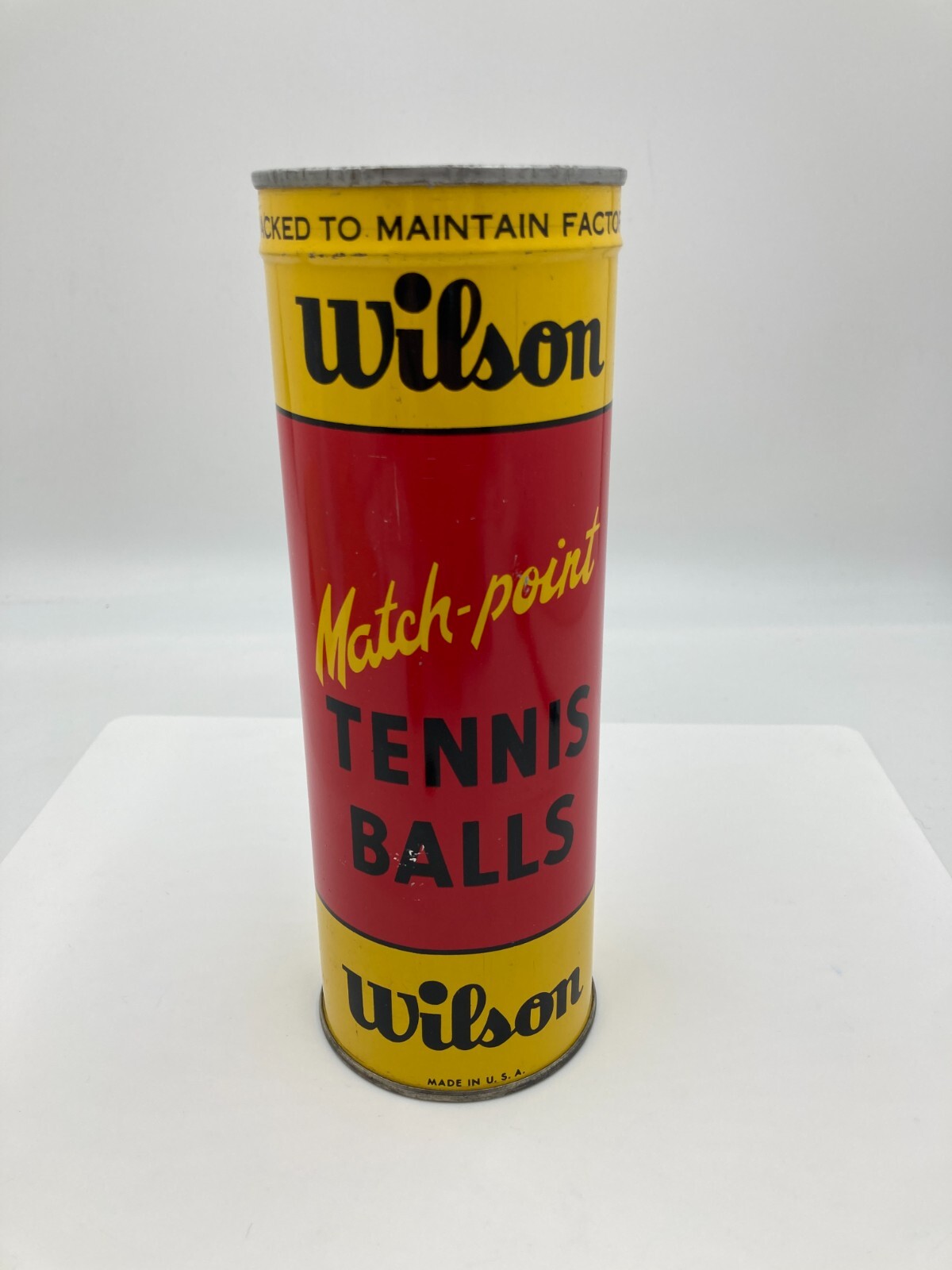 Vintage Wilson Sporting Goods Match Point Tennis Balls Canco Can With