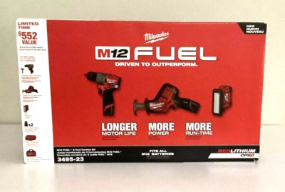 New Sealed Milwaukee 3495-23 M12 FUEL 12V Cordless 3-Tool Combo Kit | eBay