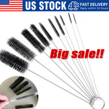 US Nylon Straw Brush Cleaner Bottle Tube Pipe Small Long Cleaning 10Pcs Set