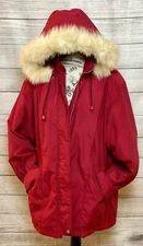 Coattree Parka Jacket Womens L Real Fox Fur Hood Thermolite Filled Luxury Coat