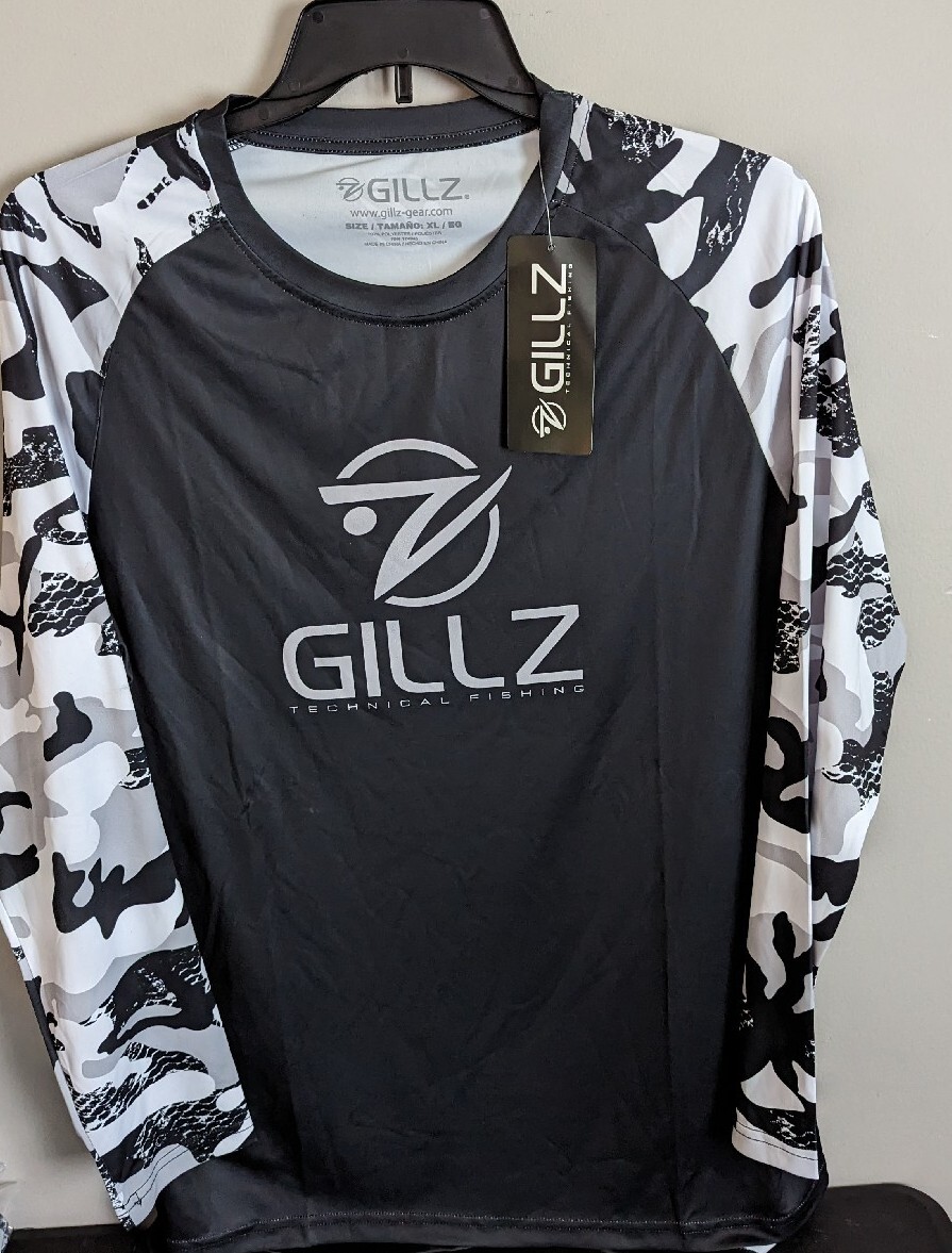 Gillz Men's LS UV Tournament Series Black/White L/S Shirt Size XL