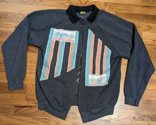 Vtg Southwest Cactus Cardigan Sweater - LARGE - OOAK Grannycore Sweats Appeal