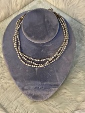 Vintage SIGNED MIRIAM HASKELL Baroque Pearl Multi Strand Necklace