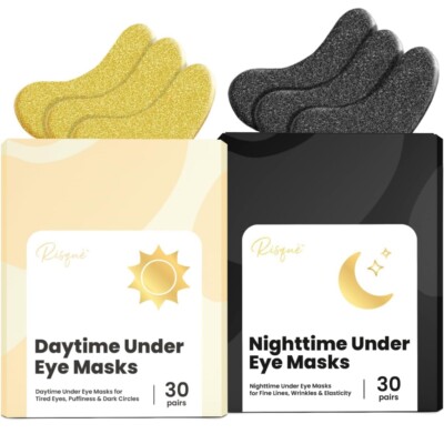 Under Eye Patches for Puffy Eyes & Dark Circles 60ct - Daytime & Night Gift Set