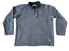 Magellan - Men's Small Blue Classic Moisture Wick Quarter Zip Pullover Sweater