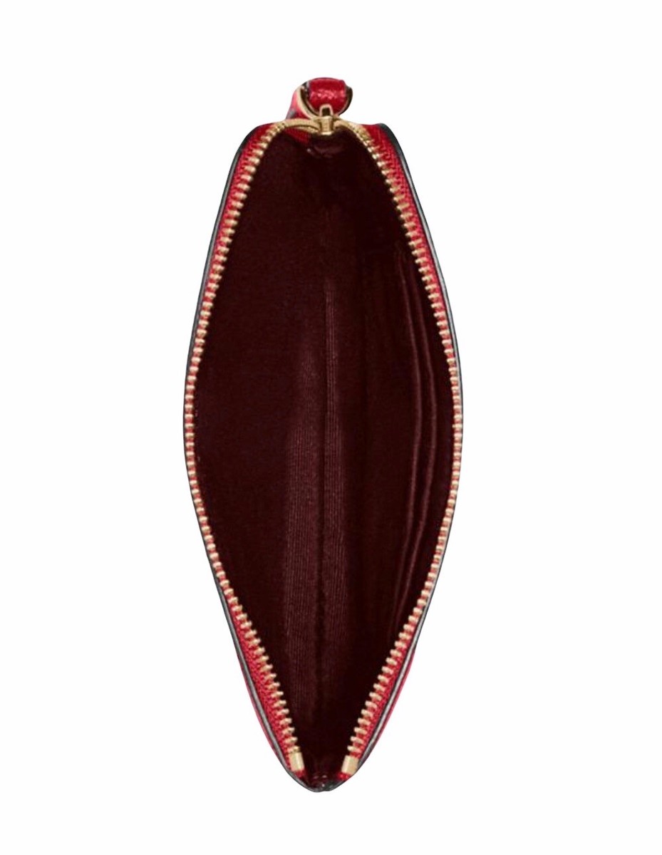 NWT Red Coach Corner Zip Wristlet | eBay