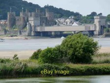Photo 6x4 Conway Castle and the Tubular railway bridge Conwy Viewed from  c2012