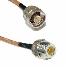 USA-CA RG142 N MALE to N FEMALE BULKHEAD Coaxial RF Pigtail Cable