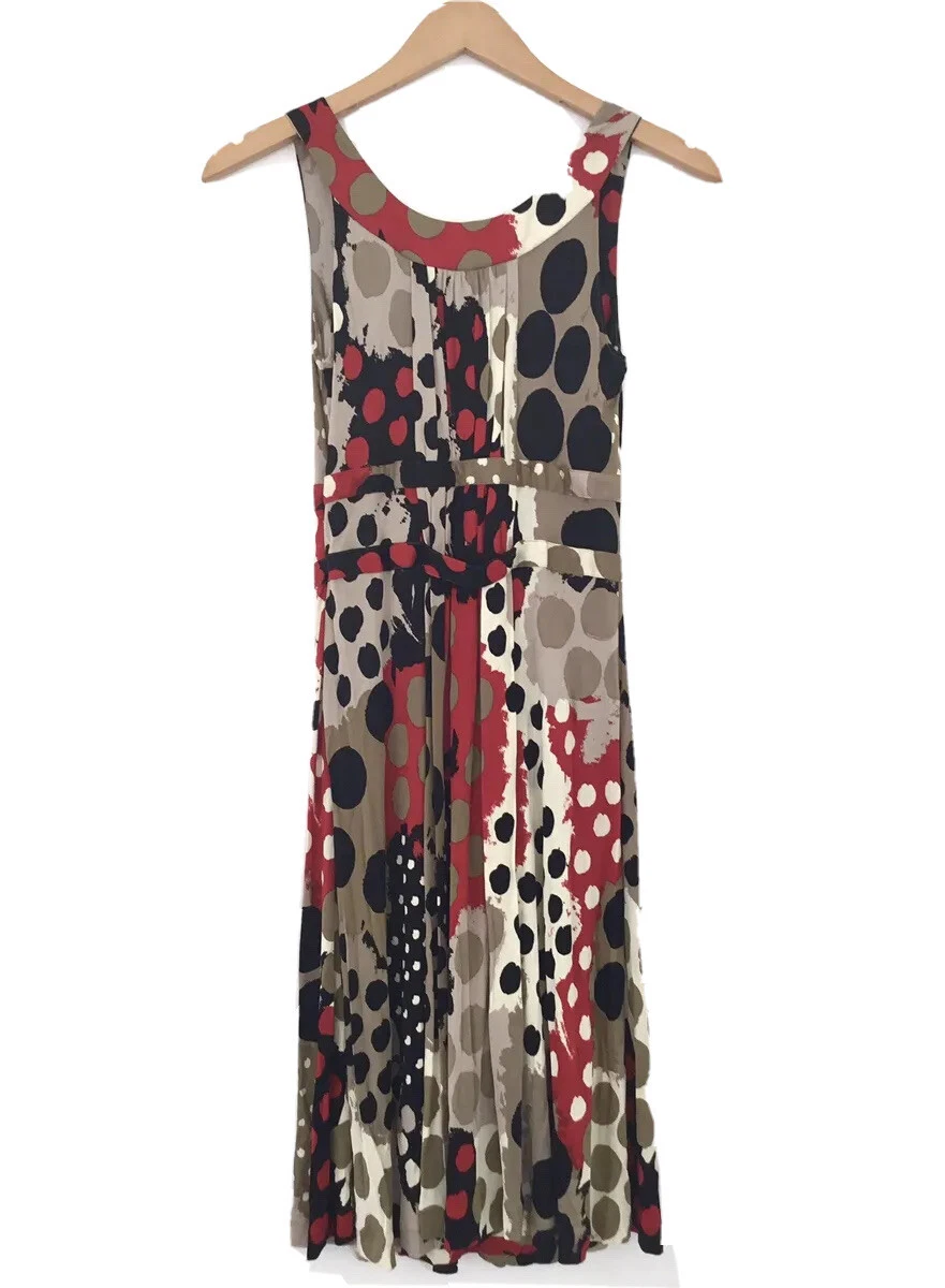 Abito a pois Moschino Economico And Chic Rayon Magliato Maglia Rayon Made In Italy Taglia US 8