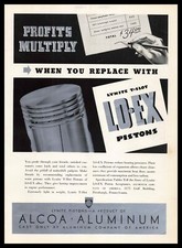 1937 ALCOA Aluminum "Loe-Ex" T-Slot Lynite Automotive Pistons Vintage Print Ad