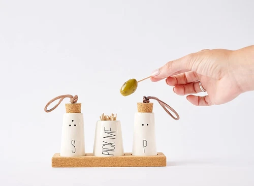 Mud Pie Salt, Pepper & Toothpick Holder