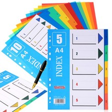 2 Pcs Stationery Dividers for Files Binder Index Folder Separators