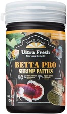 Ultra Fresh Betta Fish Food, Pro Shrimp Patties, 50 Sword Prawns  Akiami Paste