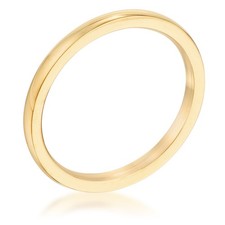 New 2 mm IPG Gold Stainless Steel Wedding Ban...