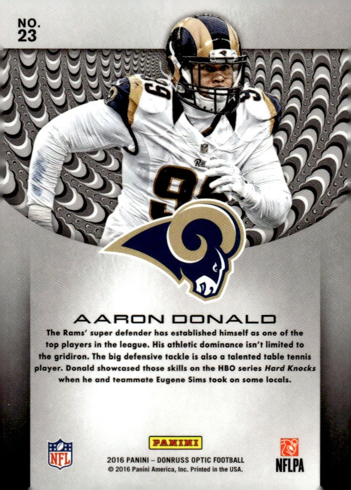 2016 Donruss Optic #23 Aaron Donald Prototypes - Image 2 of 2