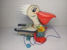Vintage Fisher Price Pelican Big Bill Pull Toy 1961
