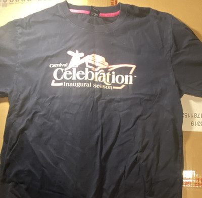 Carnival Celebration Inaugural Season Men's 3XL Cotton Graphic Navy T-Shirt
