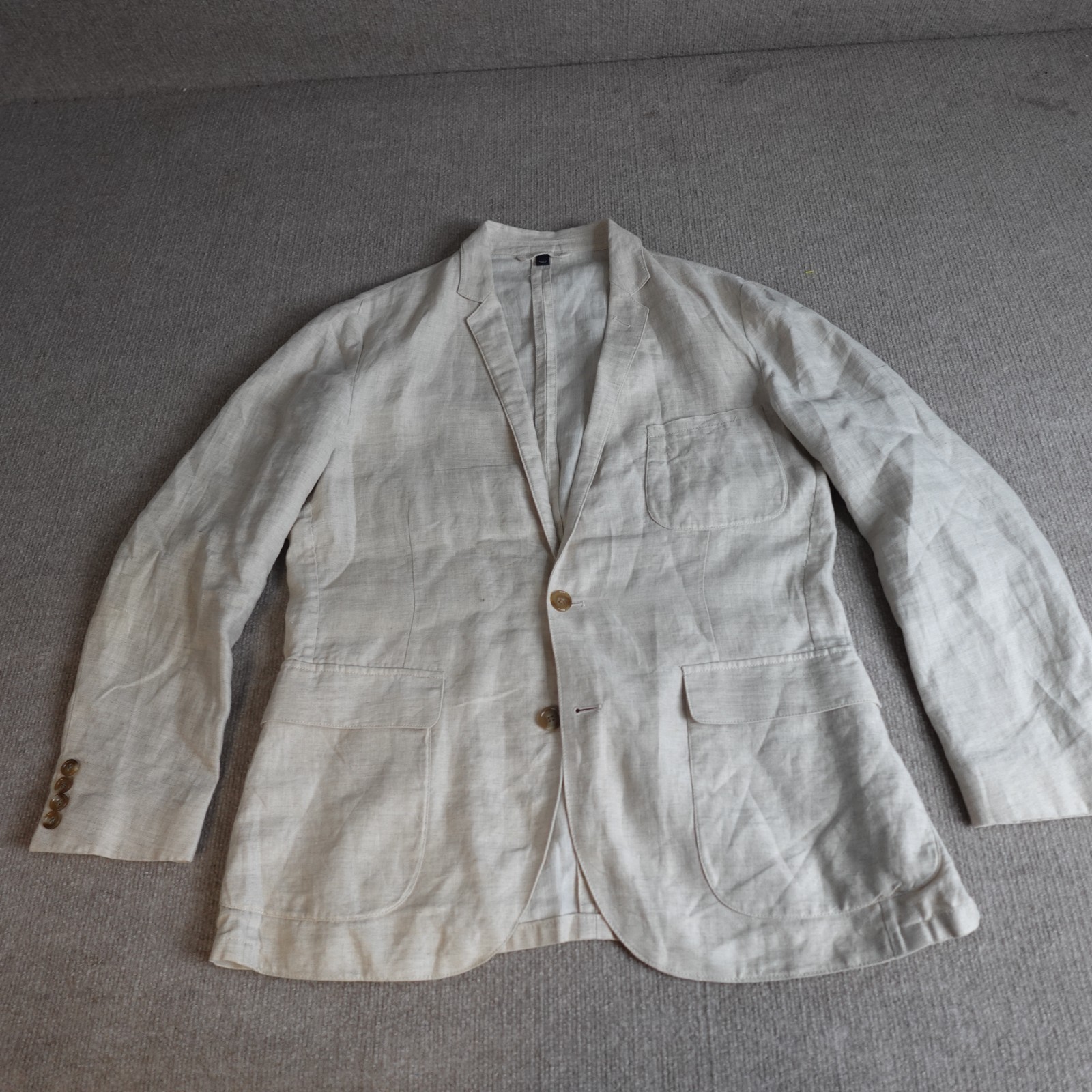 J.Crew Sport Coat Medium Beige Solid Patch Pocket… - image 1