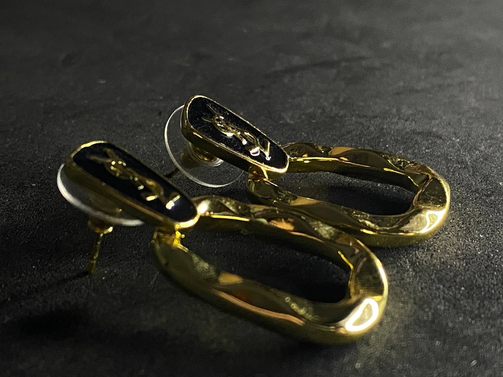 Vintage Yves Saint Laurent Twisted Door Bell Earrings 4cm