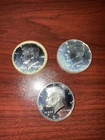 Kennedy Half Dollars 1970 And 1971, SanFrancisco Mint. Set Of Three.
