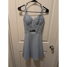 Windsor Wedding Prom Formal Evening Blue Mini Dress Sleeveless Size Medium