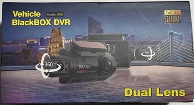 Vehicle Blackbox DVR HD 1080 Rearview Mirror Dual Channel Video Recorder - A68