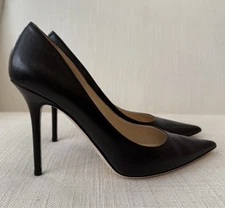 Jimmy Choo Black Leather Abel Heels Shoes Size 41 IMMACULATE