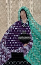 Completed Beaded Needlepoint  Sundance Designs/Tish  Southwestern Woman w/Pot PN26