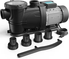 In/Above Ground Pool Pump, Self Primming High Flow (Single Speed, 1.5HP, 7350 GP