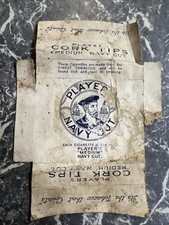 VINTAGE PLAYERS NAVY CUT CIGARETTES PACKET CARDBOARD TOBACCO SMOKE ADVERT