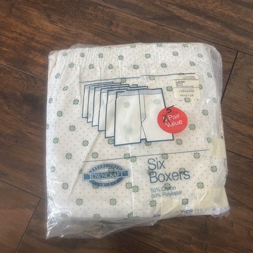 Vtg JCPenney’s Towncraft boxers 5 NOS new 50% cotton 50% polyester Large 38-40