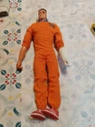 Vintage Six Million Dollar Man, Action Figure Orange Jump Suit, Helmet, Red Shoe