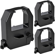 3 Pack Amano Time Clock Ribbon Replacement for PIX/TCX All Models Black Ink