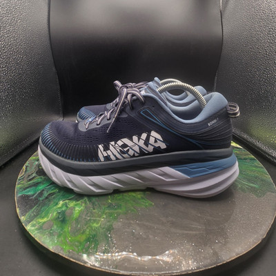 hoka one one bondi 7 ombre blue low top sneaker blue lace up athletic 1110518