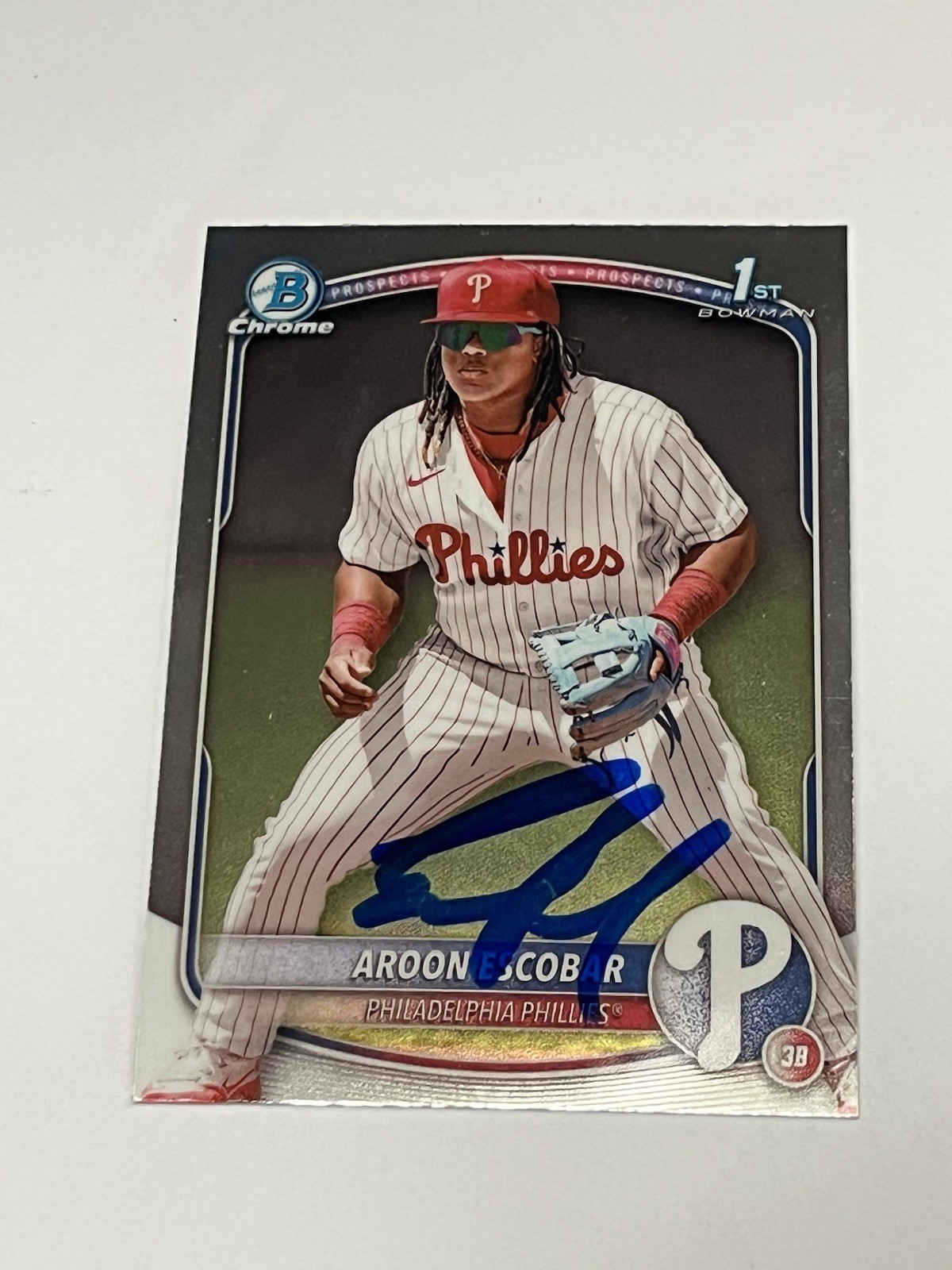 2025 Bowman Chrome Prospects Aroon Escobar Chrome Auto 1st Phillies GTP