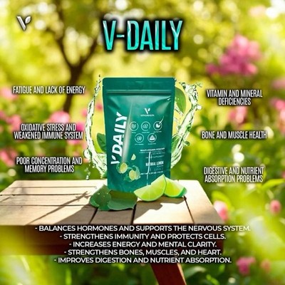 V-DAILY VITALHEALTH MULTI-VITAMIN LEMON FLAVOR POWDER - POLVO MULTI-VITAMINICO