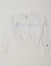 CHAMPION Womens Oversized Graphic Sweatshirt Jumper UK 10 Small White HT15