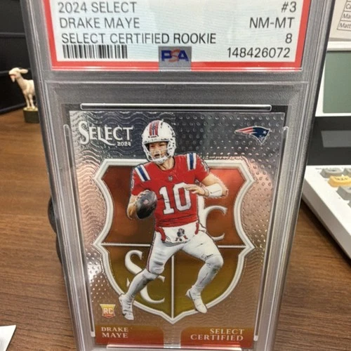 2024 Panini Select Certified Rookie #3 Drake Maye Patriots PSA 8 Football