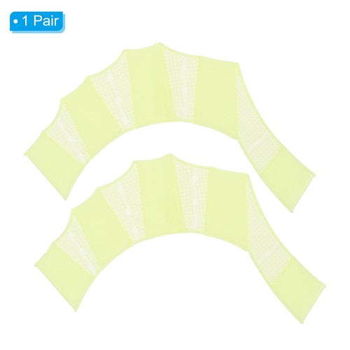 1 Pair Silicone Swimming Gloves Webbed Aquatic Fit Traning Gloves Paddle Diving Gloves Hand Web (Adult, Sky Blue