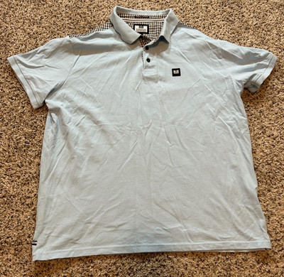 Weekend Offender Polo Shirt Mens Size XL Baby Blue Short Sleeve Logo Polo Shirt