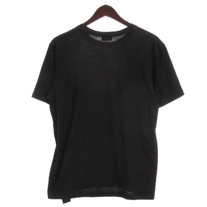 T shirt Saint Laurent Paris logo ricamo taglio e cucito manica corta nera M uomo