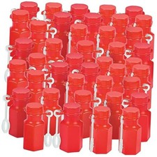 Mini Hexagon Red Bubble Bottles 4 Dozen