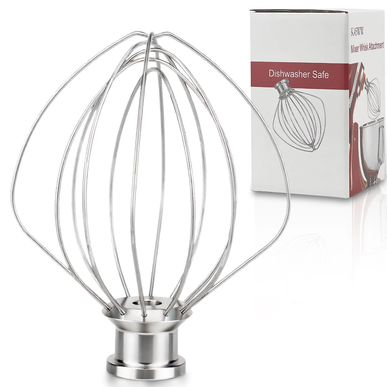 Whisk Attachment Stainless Steel Wires Whip Dishwasher Safe K45WW Parts Fits ...