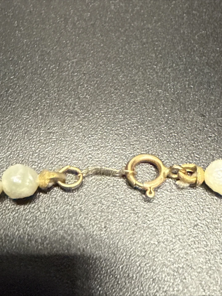 14k Gold Beaded Baroque Pearl Necklace ~18” - Image 3 of 4