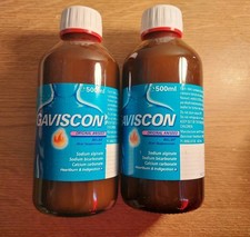 TWO 500ml bottles of Gaviscon original Liquid Aniseed Flavour - 1000ml total