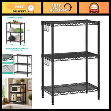 Estante de almacenamiento de metal de 3 niveles - Organizador de estante de alambre certificado NSF para cocina, oficina