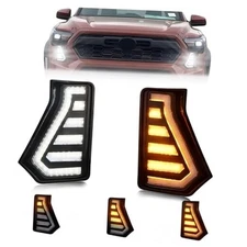 Sequential Front LED Fog Lights for 2024 2025 Tacoma Truck, Clear Plug & Play