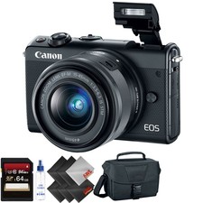 Canon EOS M100 Mirrorless Digital Camera + 15-45mm Lens - Black Pro Bundle 52