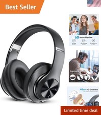 Lightweight Over Ear Headset - 60 Hours Battery, Bluetooth 5.0  Microphone